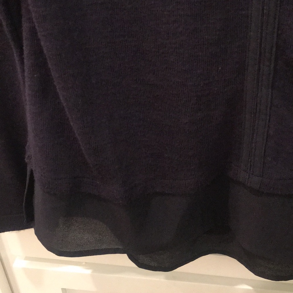 Sanctuary Black Top Womens Small Slightly Sheer Long Sleeve Deep V Neck - Picture 2 of 8